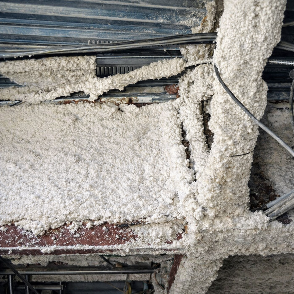 recubrimiento continuo de mortero ignífugo proyectado en viga y zonas de encuentro